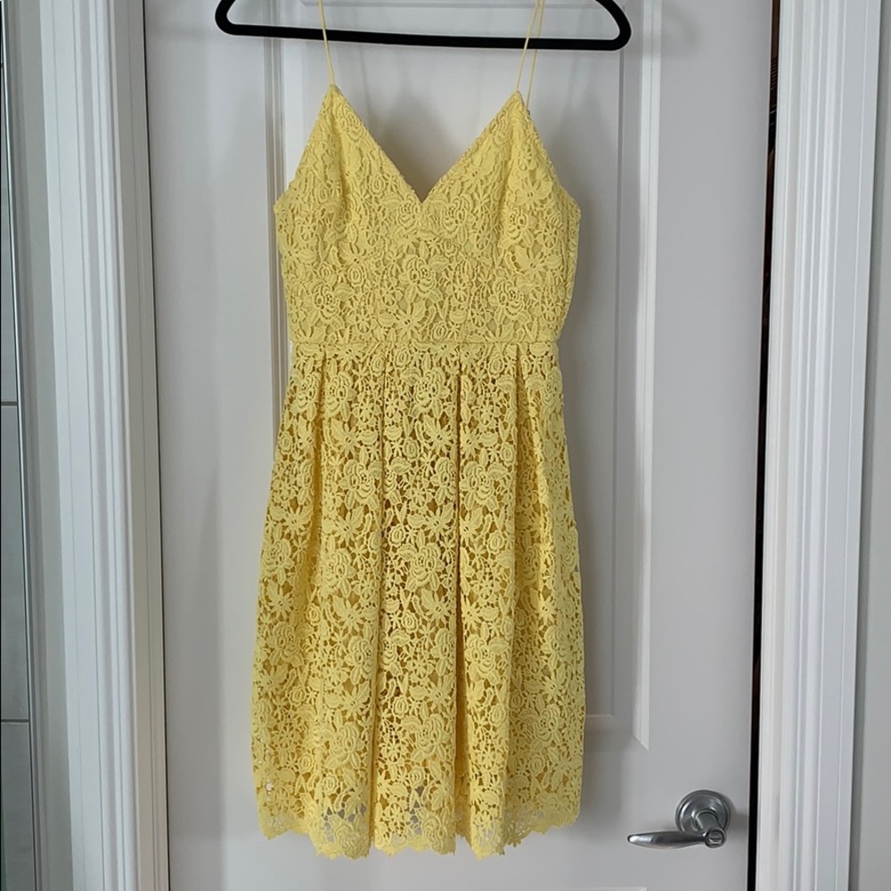 Yellow lace dress